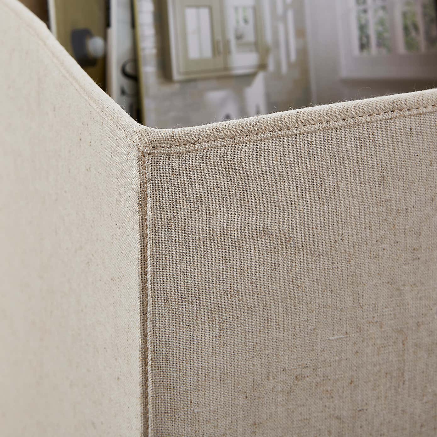 The Edited Life Set of 2 Natural Linen Collapsable Storage Boxes