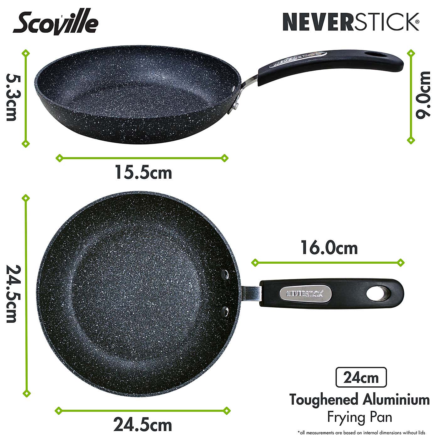 Scoville Neverstick Non-stick Aluminium Frying Pan, 24cm