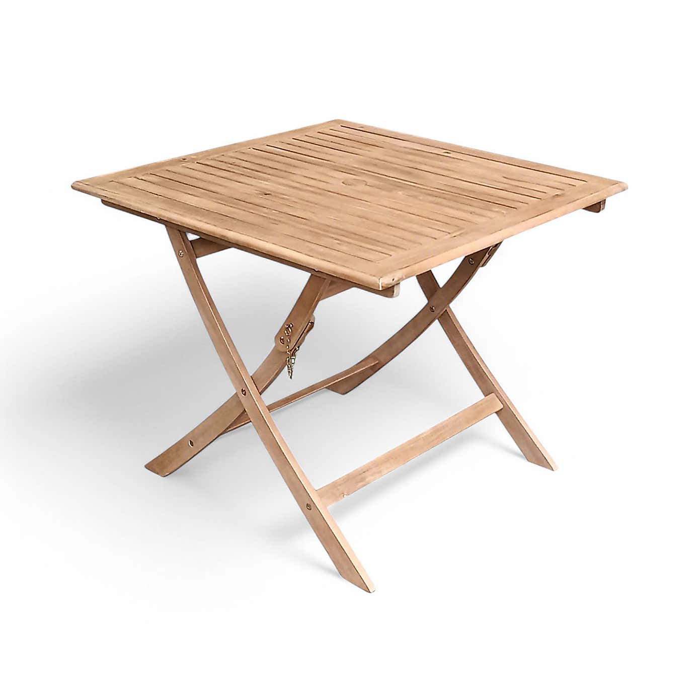 A.Mir London Square Folding Outdoor Dining Set with 2 Rope Chairs