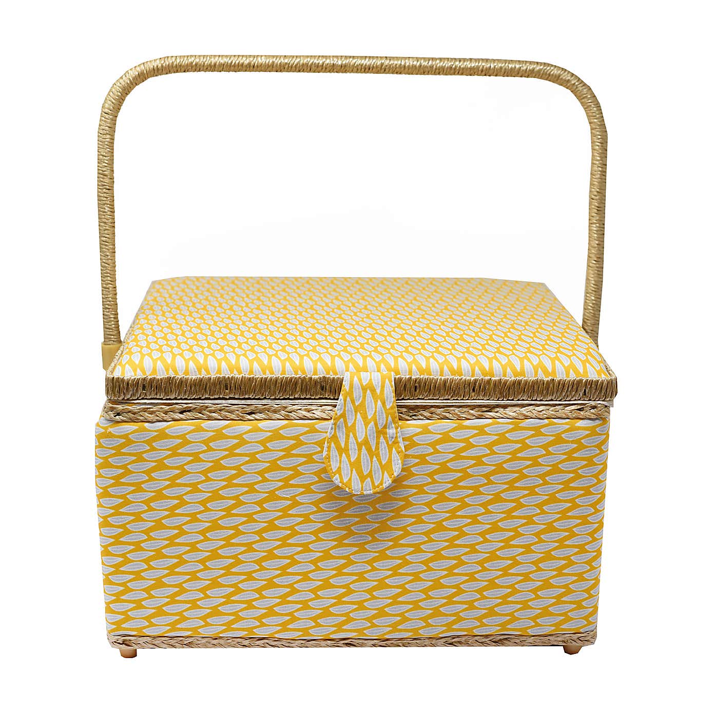 Yellow Fern Extra Large Sewing Basket