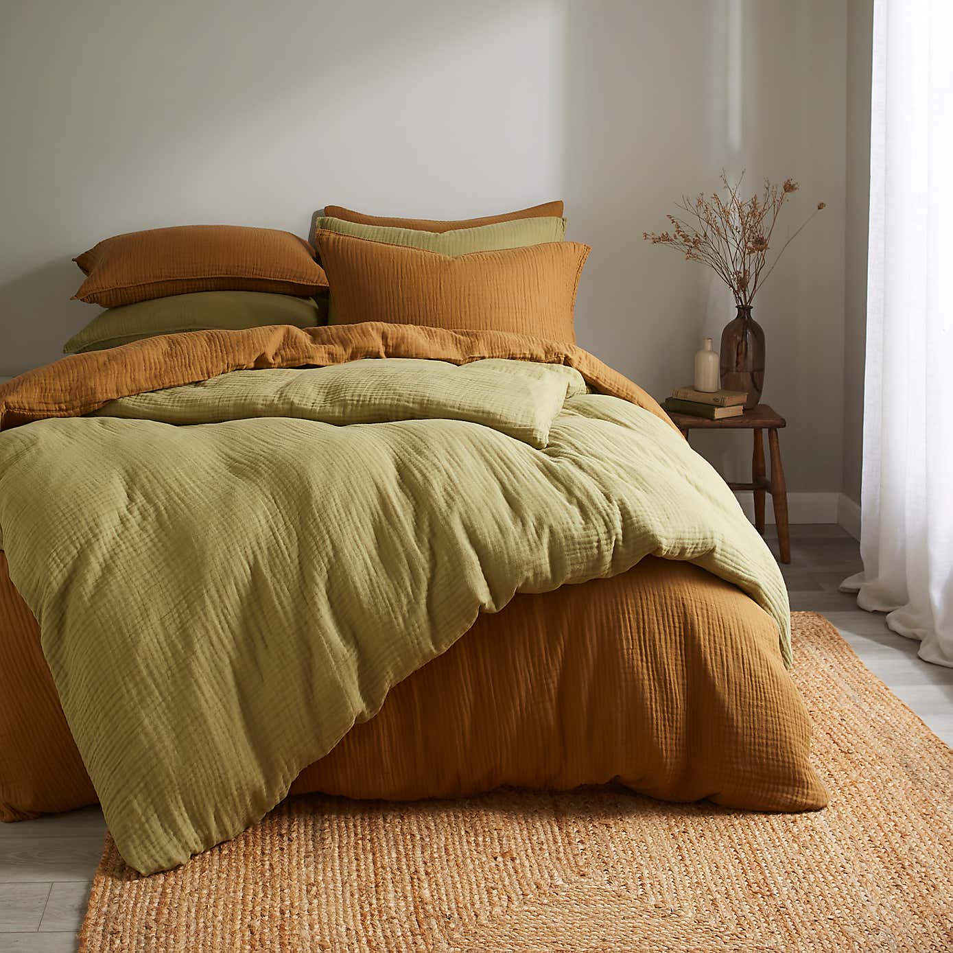 Cotton Muslin Woven Duvet Cover & Pillowcase Set