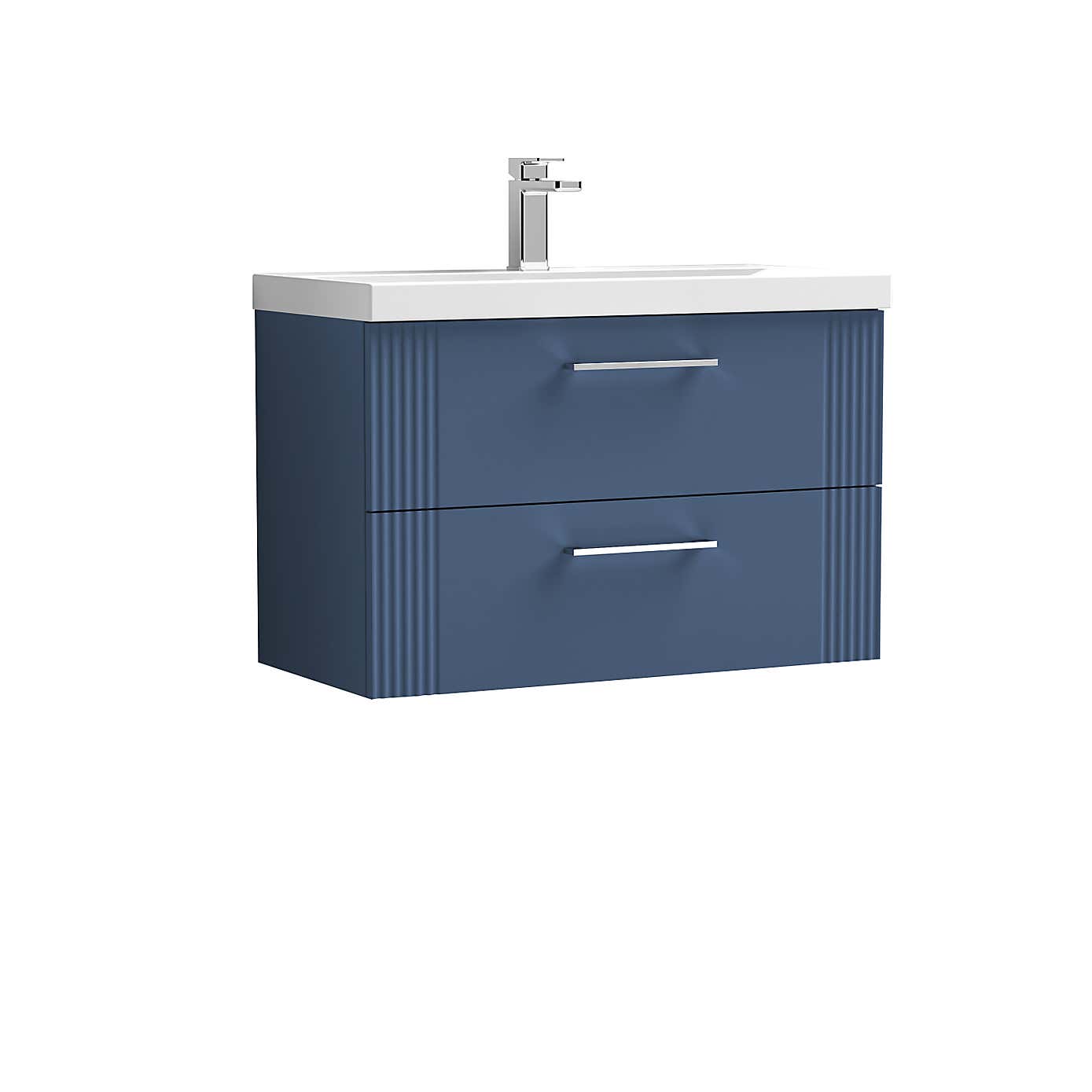 Deco Wall Mounted 2 Drawer Vanity Unit with Basin