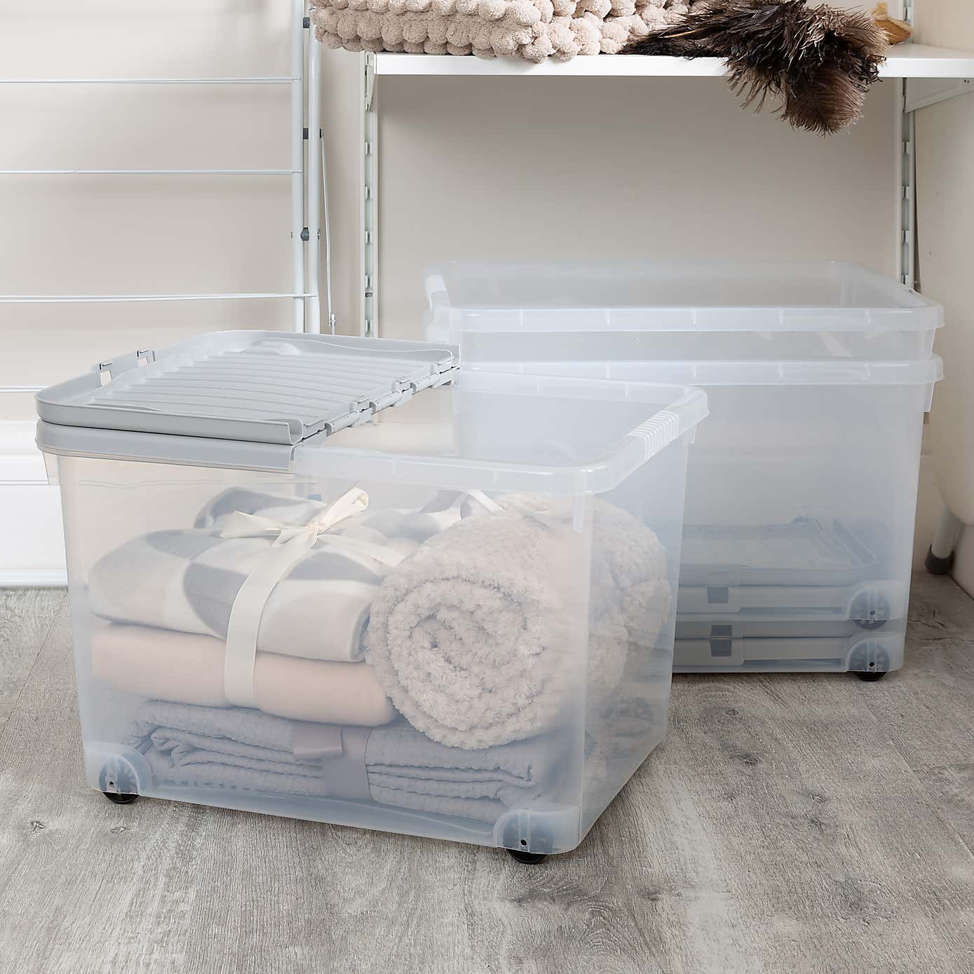 Wham Set of 3 Storage Boxes with Wheels & Lid
