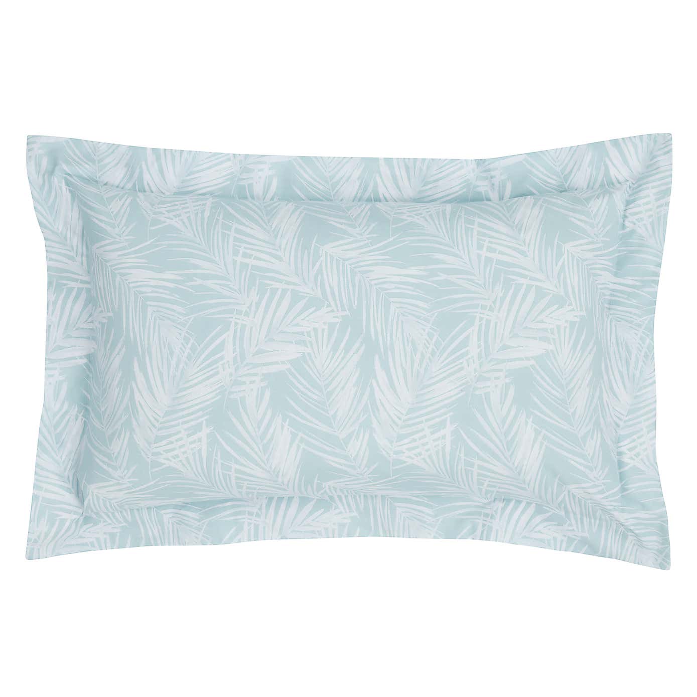 Serenity Palm Leaf Seafoam Oxford Pillowcase