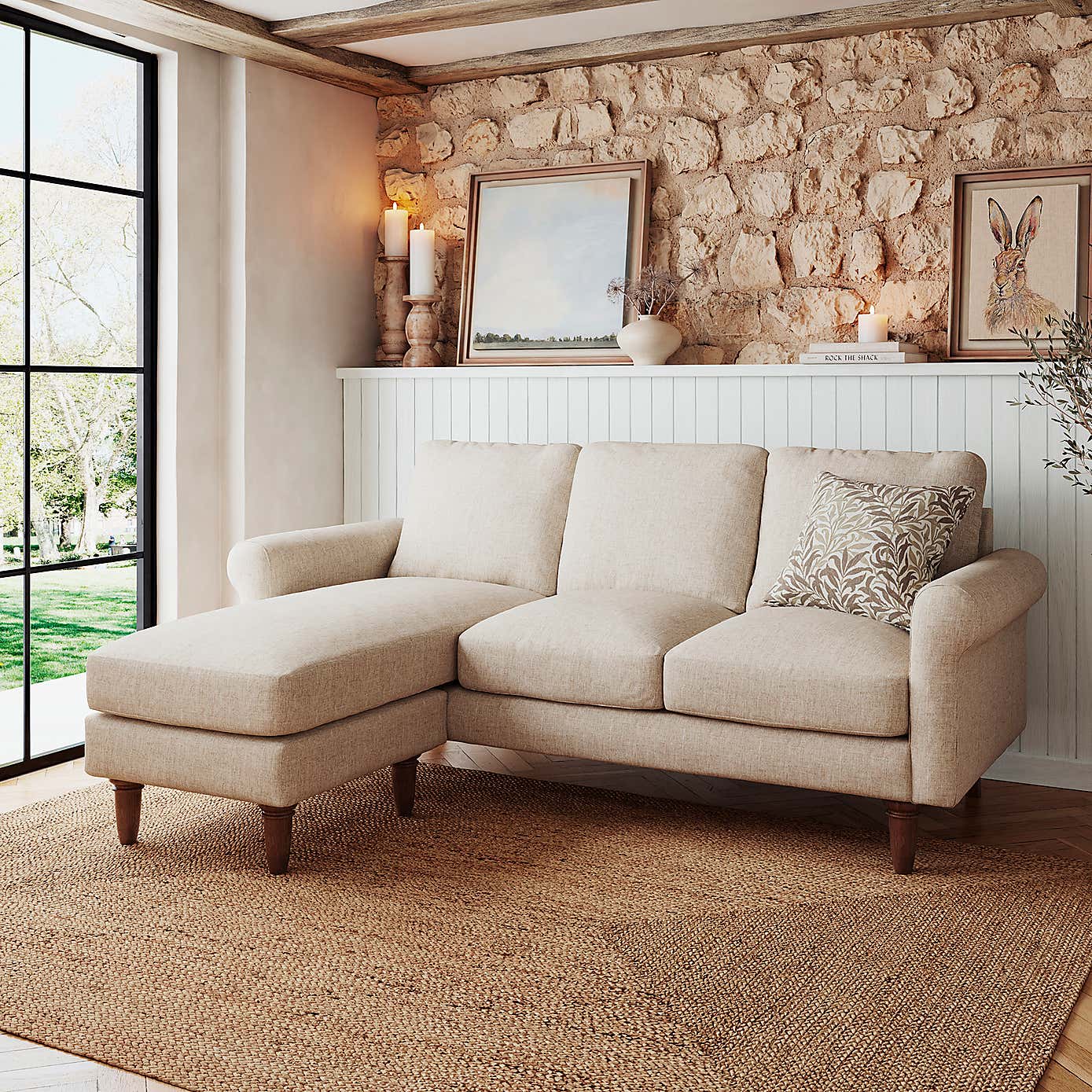 Maeve Compact Flatweave Corner Chaise Sofa