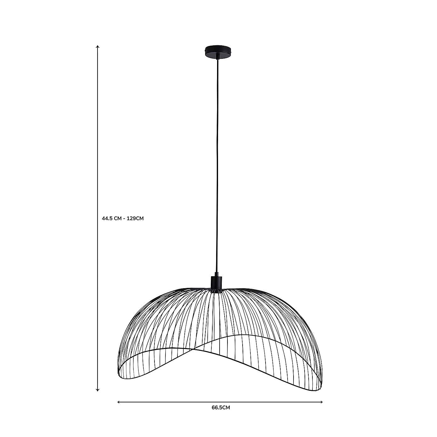 Elements Jaula 70cm Ceiling Fitting Black