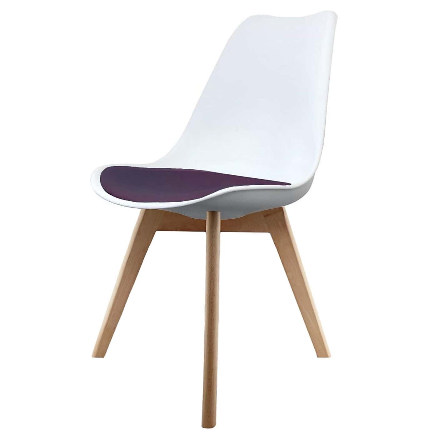 Fusion Living Soho White Plastic Dining Chair with Squared Legs