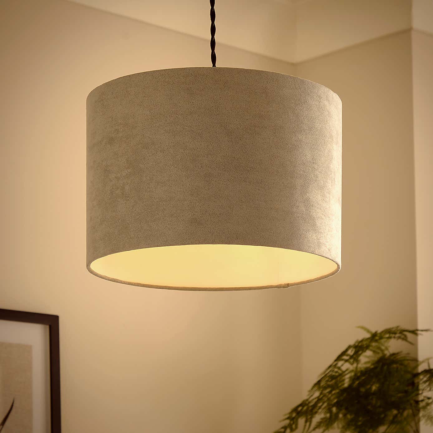 Iona Suede Drum Lamp Shade