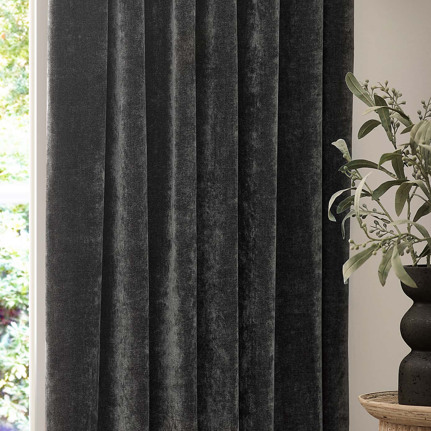 Yard Heavy Chenille Pencil Pleat Curtains