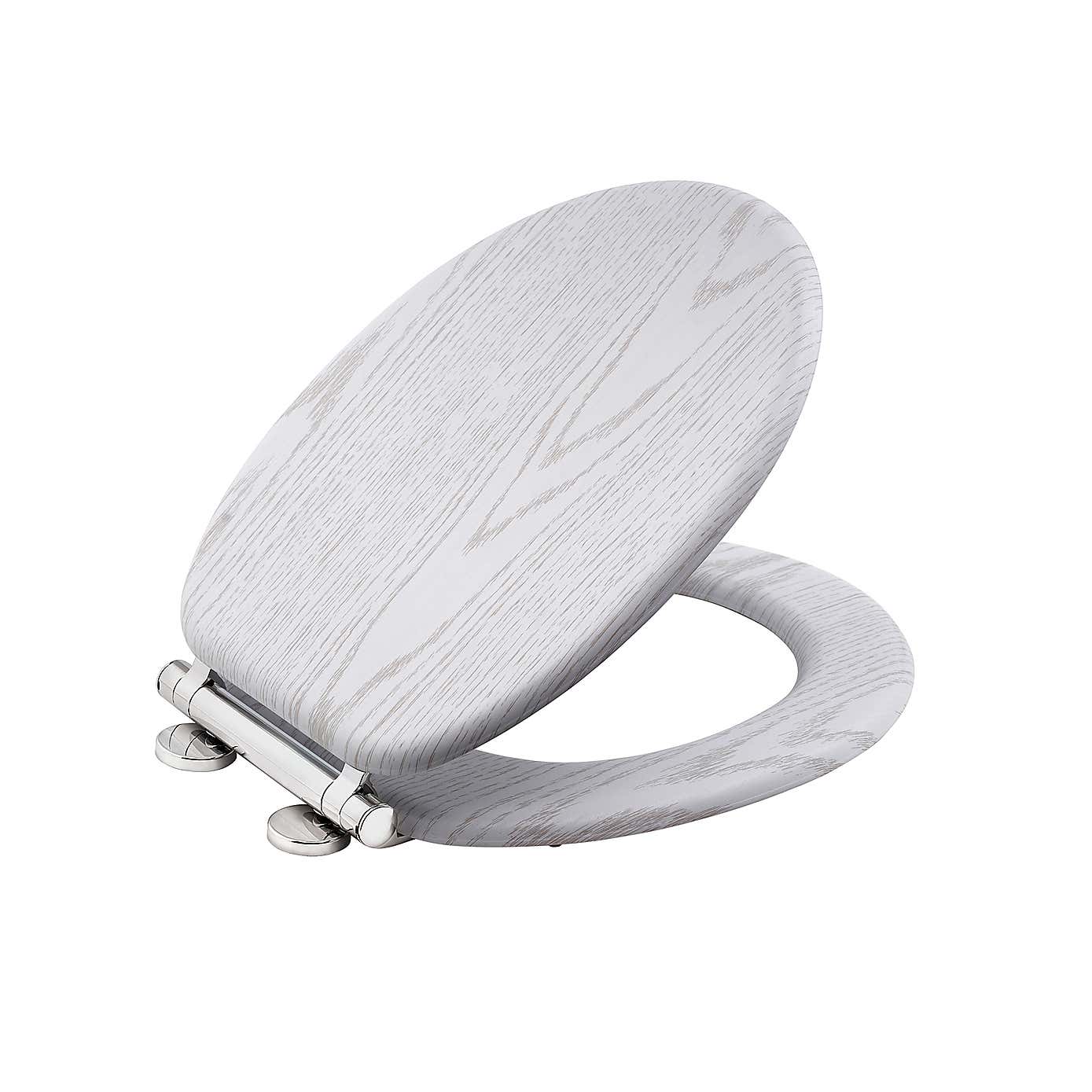 White Oak Effect Toilet Seat