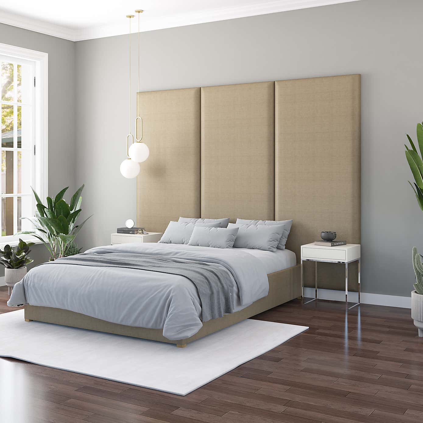 Hanging Wall Panel Dual Mount Eire Linen Headboard