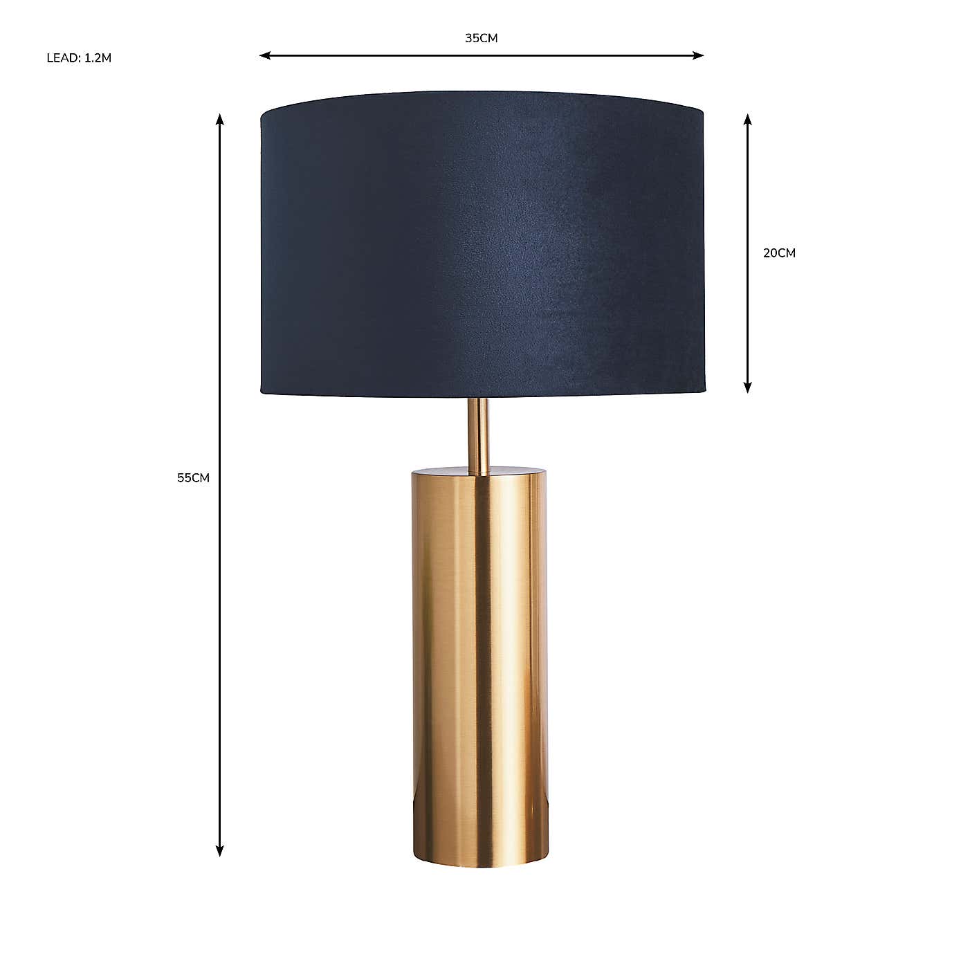 Nesa Brushed Gold and Green Velvet Touch Dimmable Table Lamp