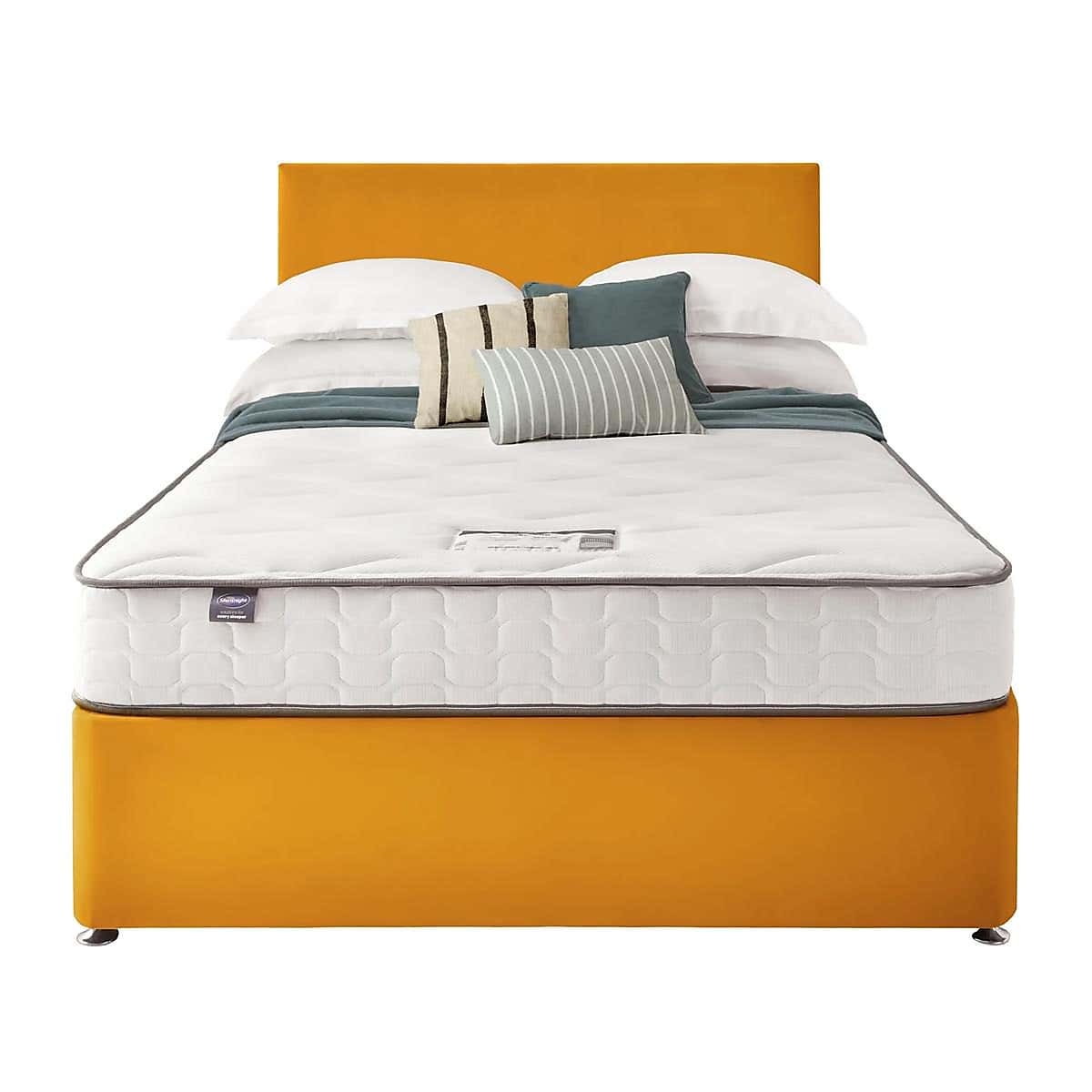 Silentnight 2 Drawer Divan Bed With Velvet Paris Headboard