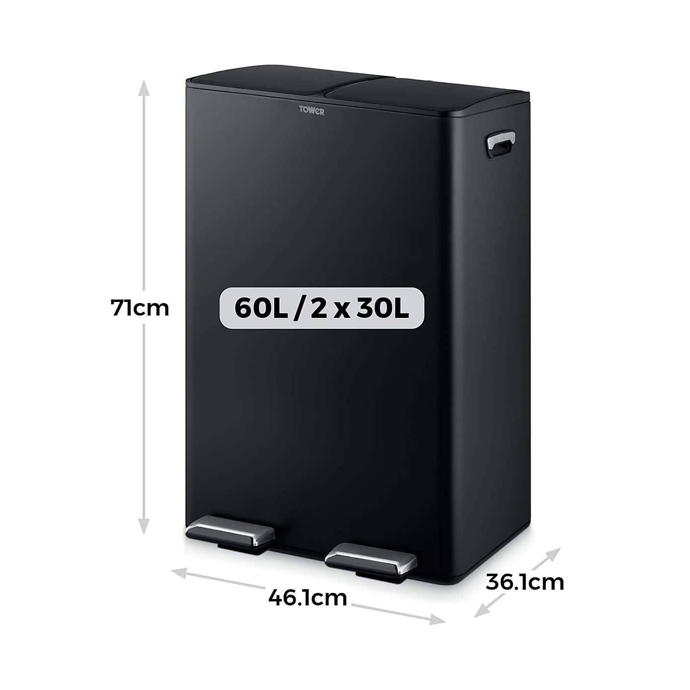 Tower 60L Recycling Pedal Bin