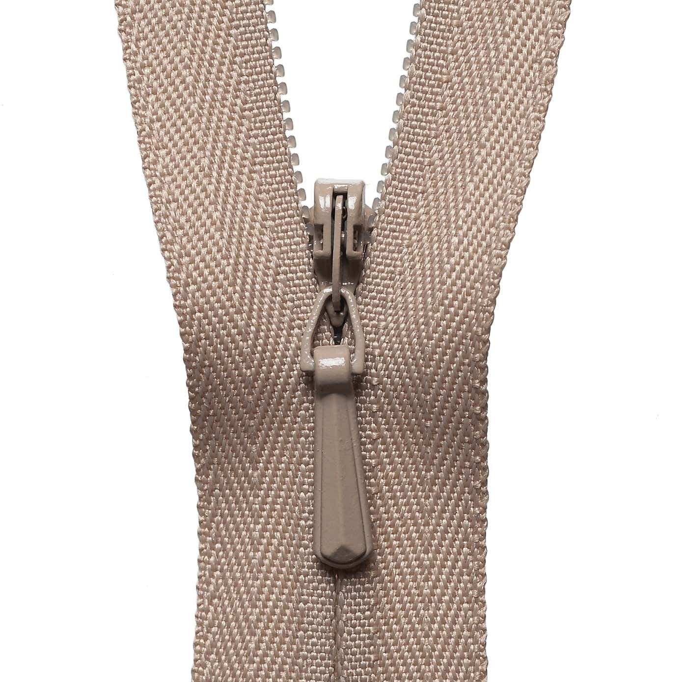 Beige Concealed Zip