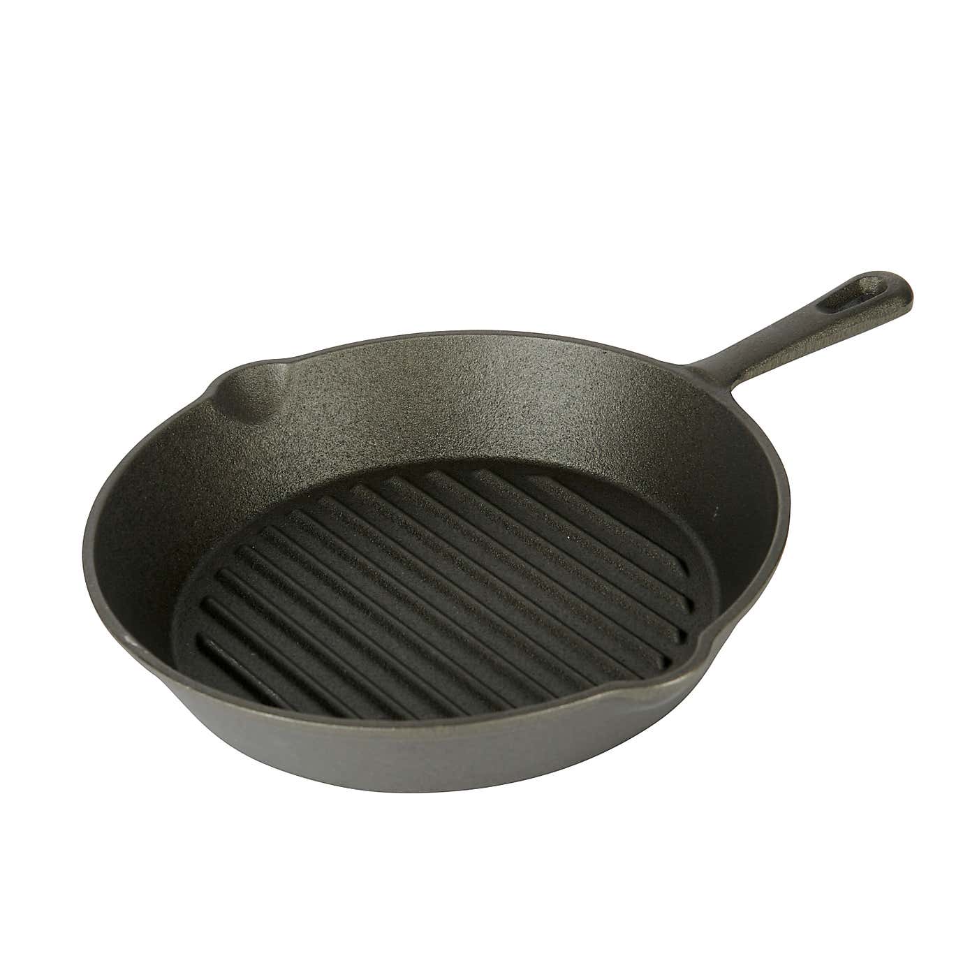 KitchenCraft Induction-Safe Round Cast Iron Skillet Pan