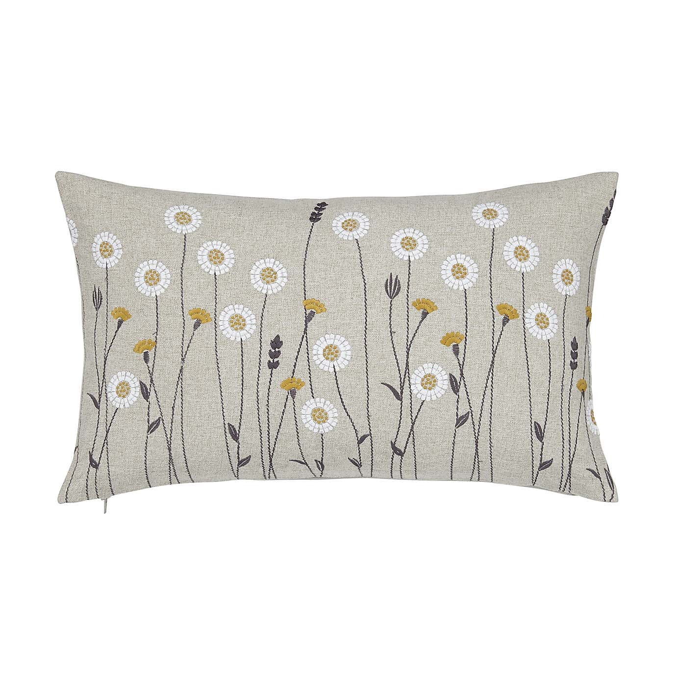 Scandi Floral Grey Cushion Cover