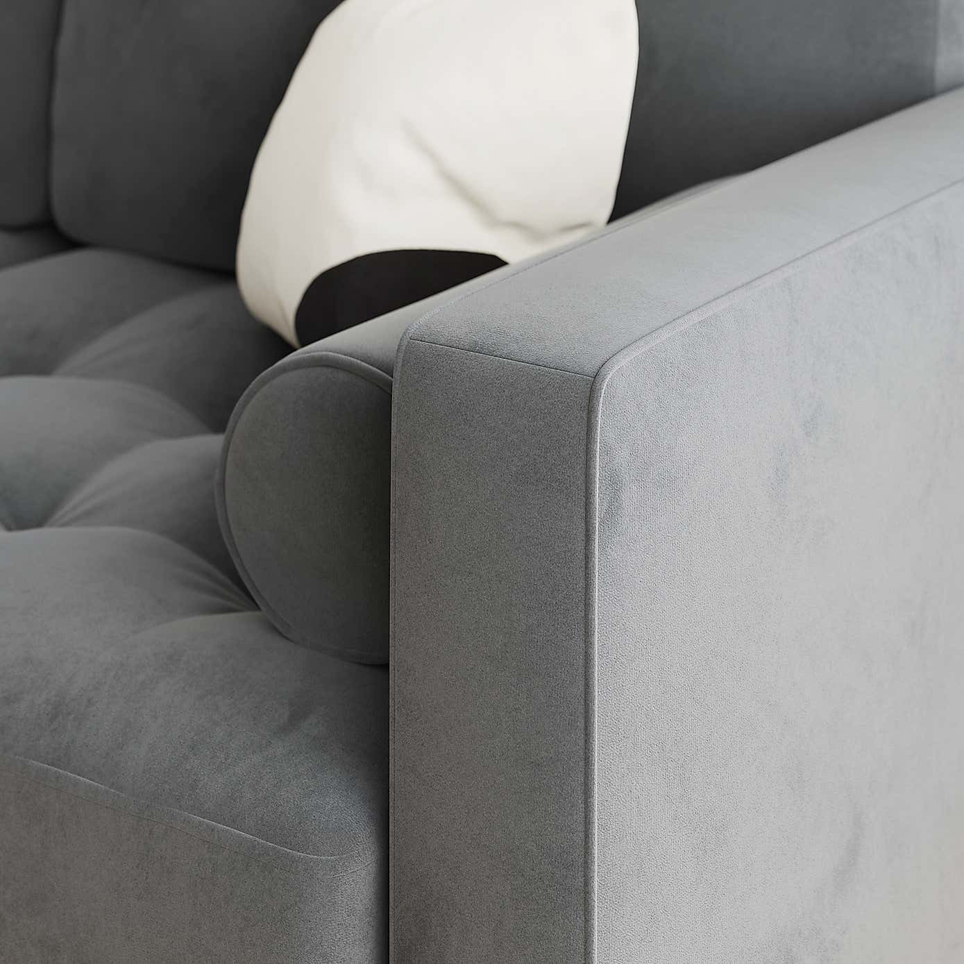 Zoe 4 Seater Corner Double Sofa Bed, Velvet