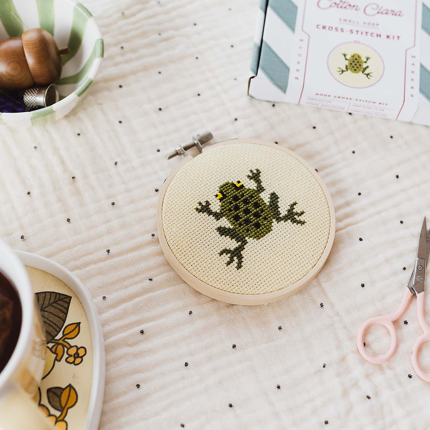 Cotton Clara Frog Cross Stitch Kit