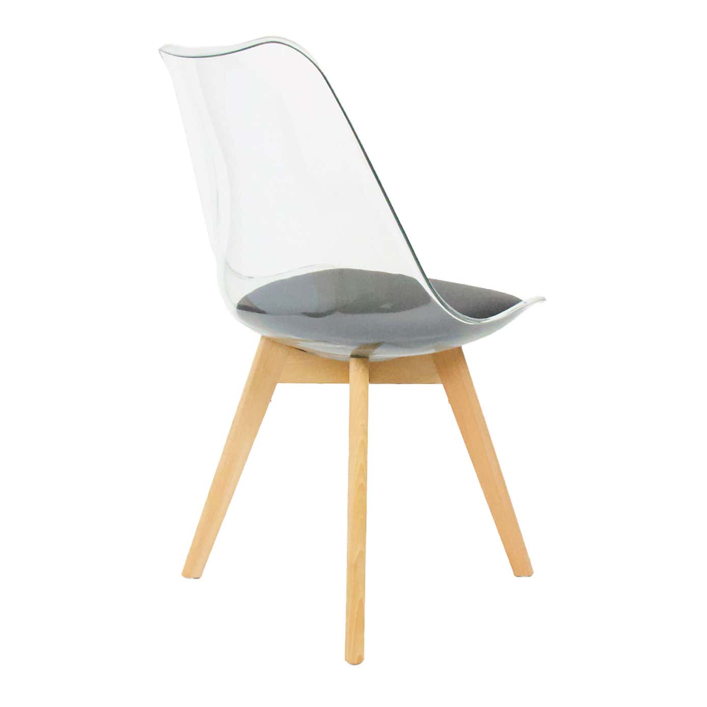 Fusion Living Soho Clear Plastic Dining Chair with Squared Legs