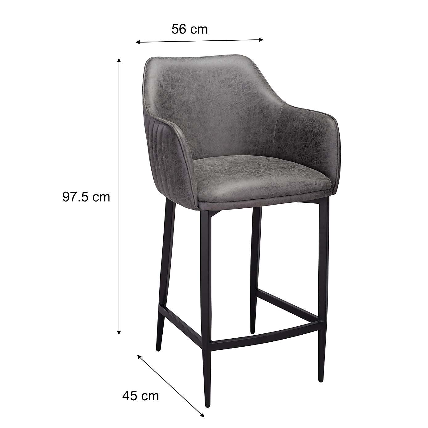 Indus Valley Logan 4 Seater Bar Table With 4 Logan Faux Leather Bar Stools