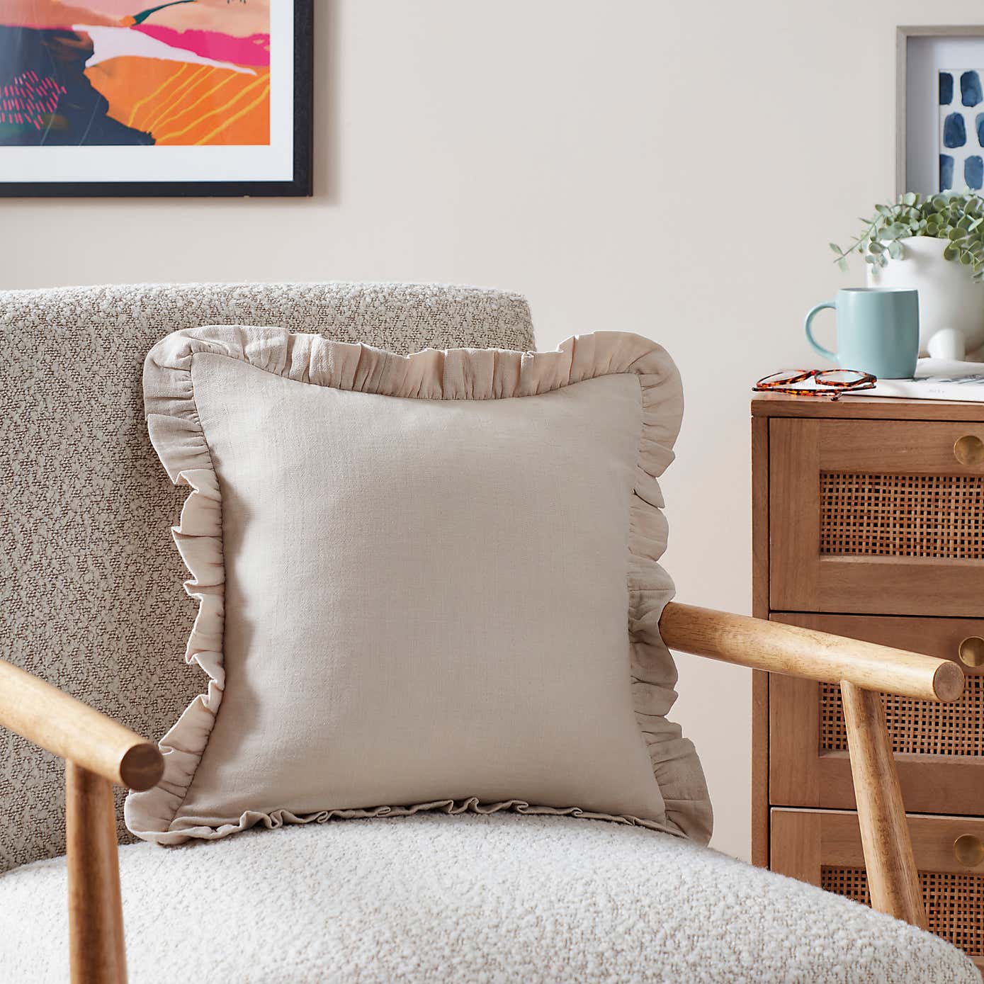 Frilled Gauze Square Cushion