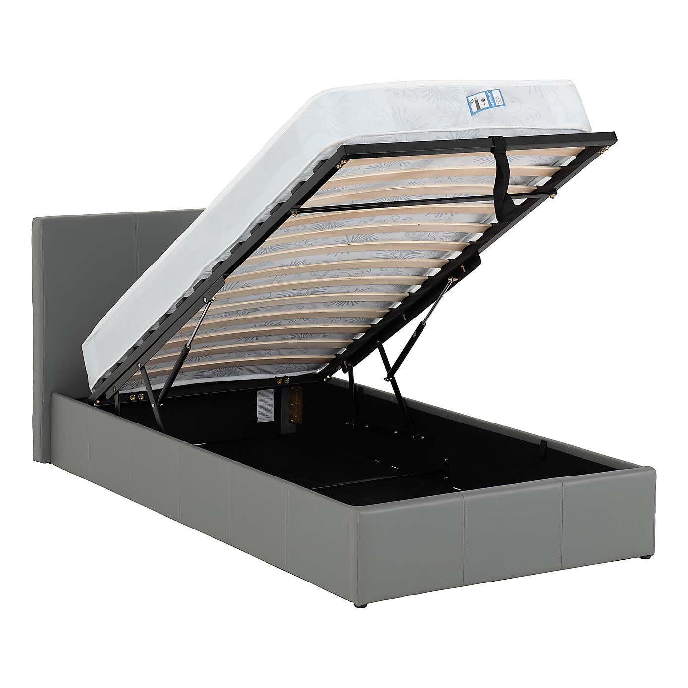 Waverley Faux Leather Ottoman Bedstead - Grey