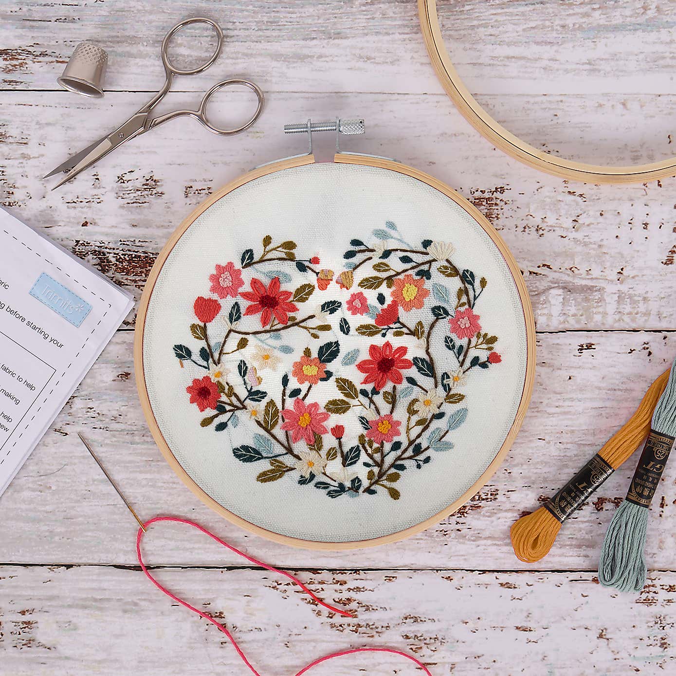 Embroidery Kit Floral Heart