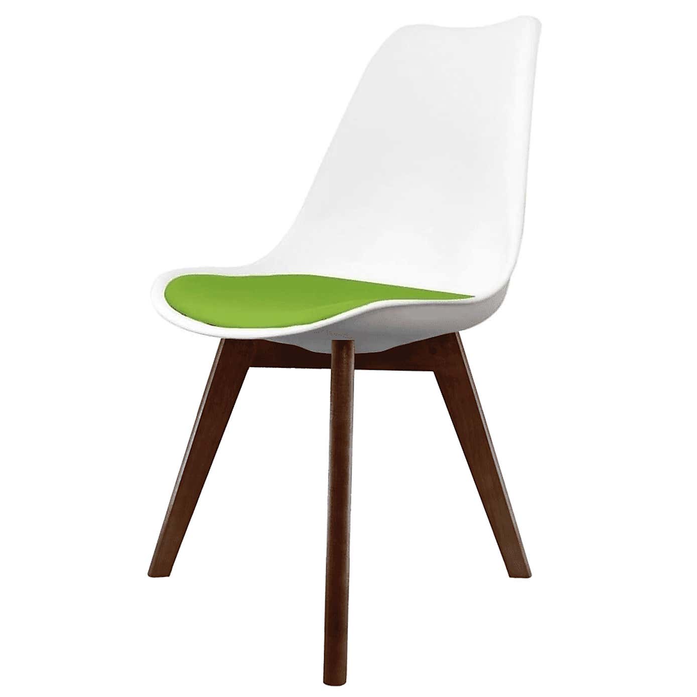 Fusion Living Soho White Plastic Dining Chair with Squared Legs