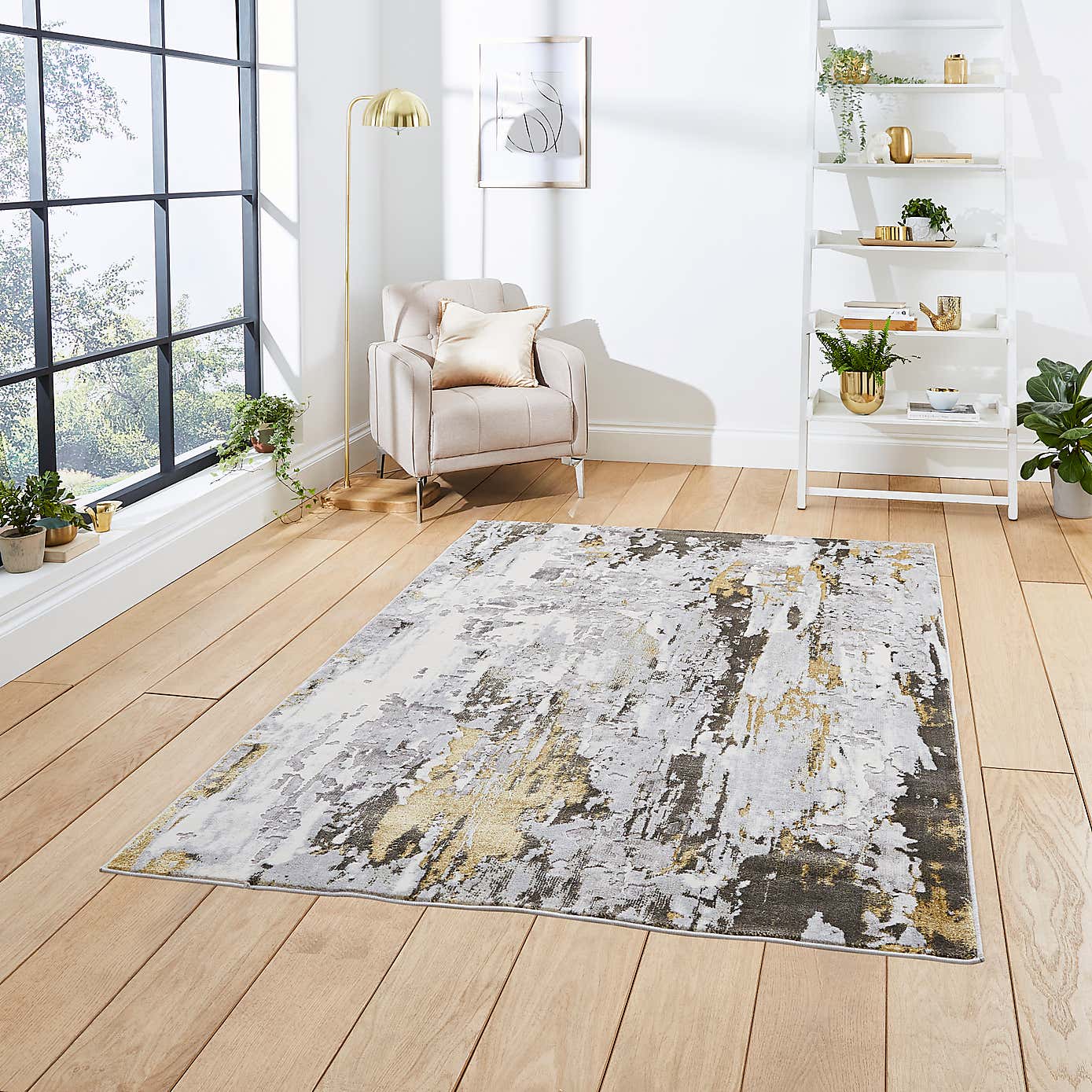 Apollo Marble Effect Washable Rug