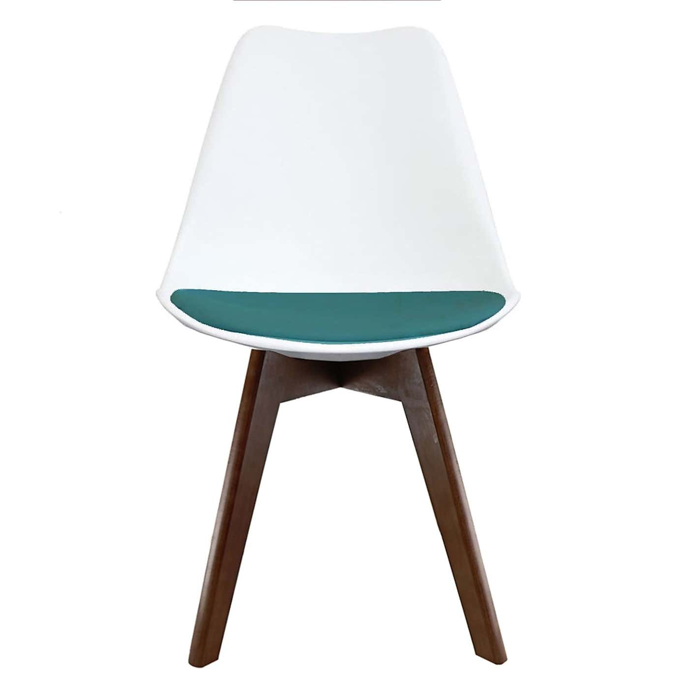 Fusion Living Soho White Plastic Dining Chair with Squared Legs