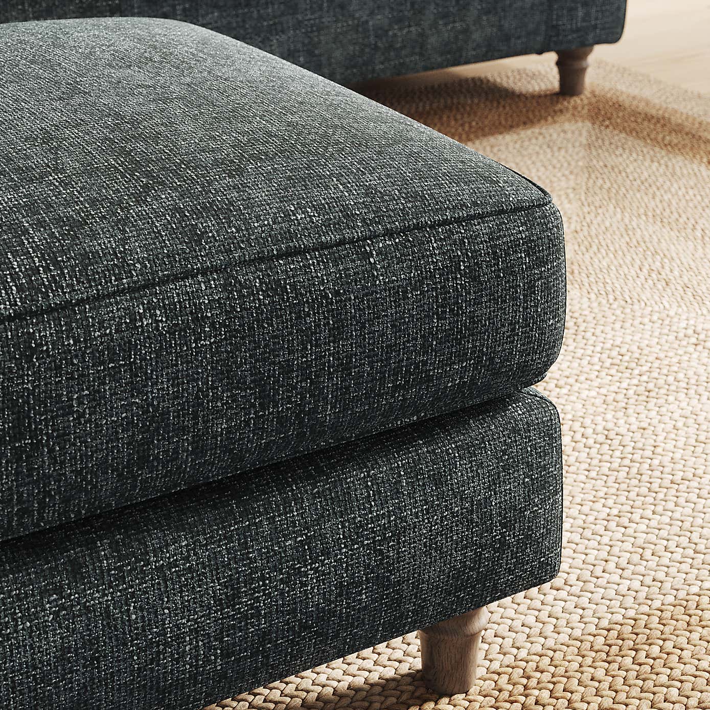 Flori Footstool, Chunky Chenille
