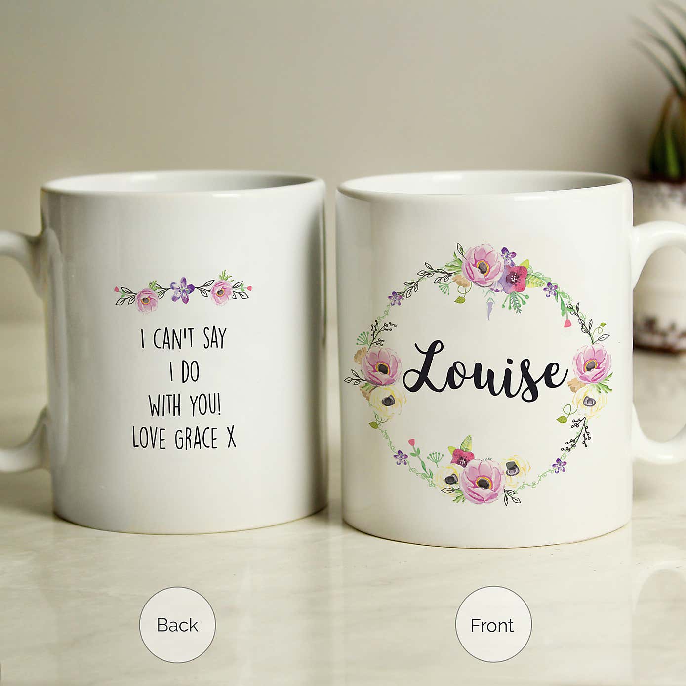Personalised Floral Mug