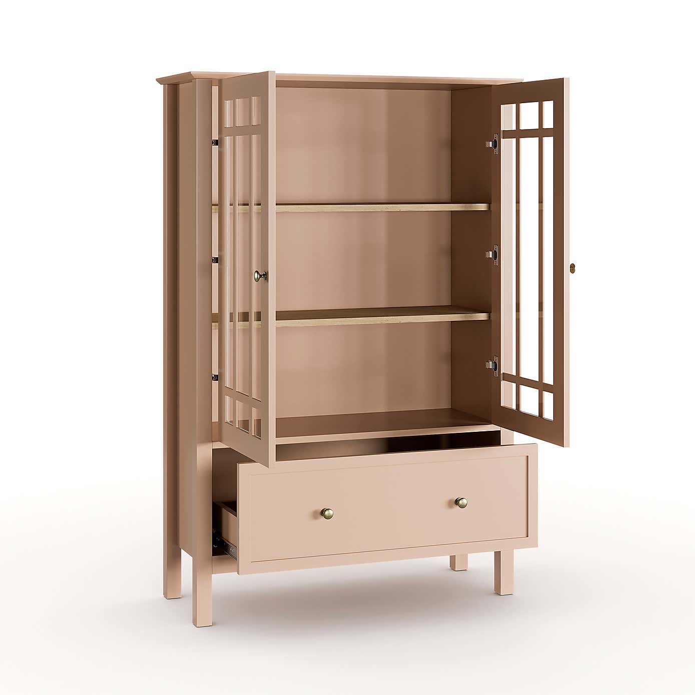 Hanworth Large Display Cabinet, Clay