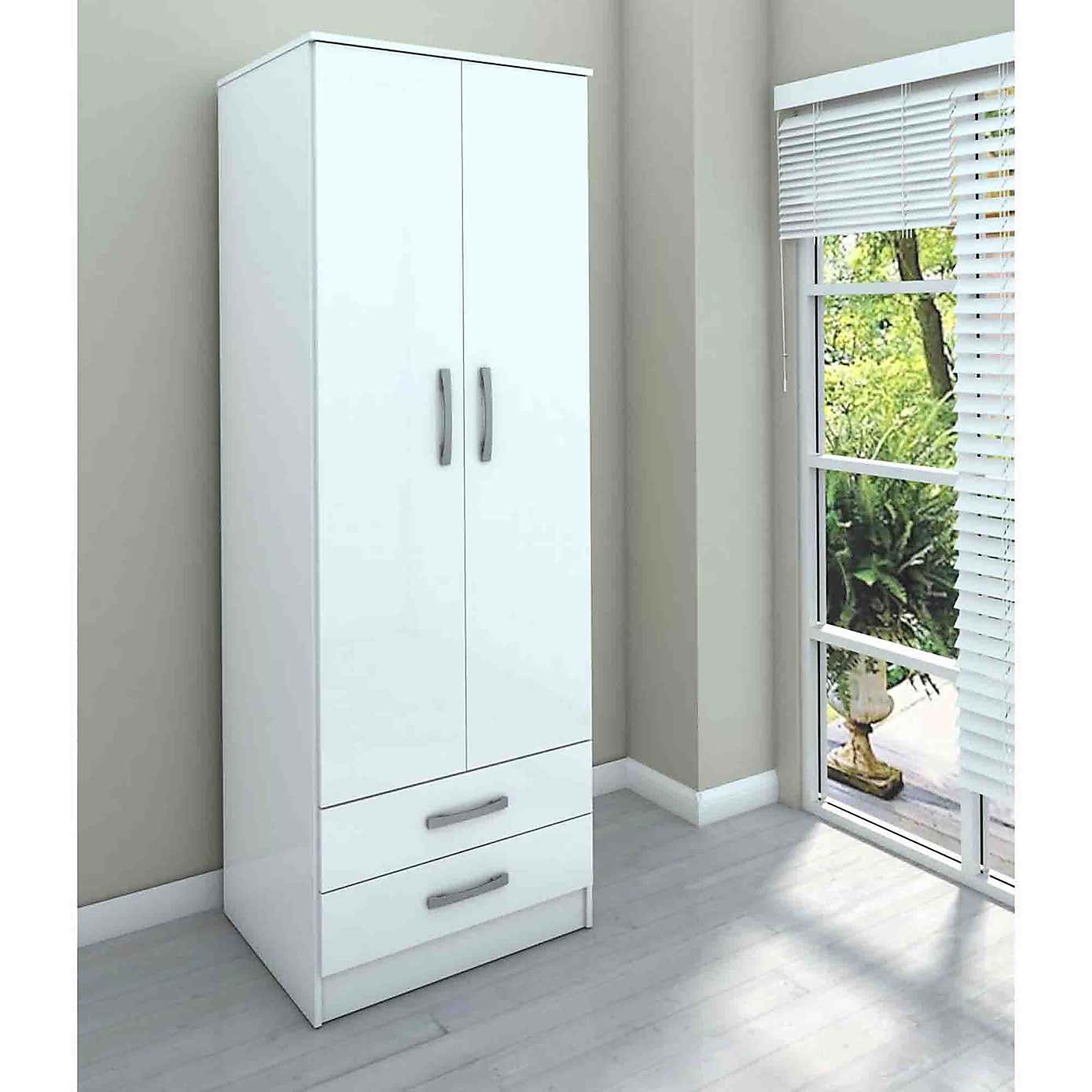 Lynx White 2 Door Combi Wardrobe