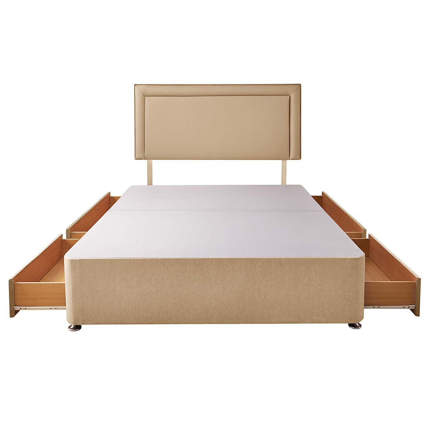 Silentnight 2 Drawer Divan Bed With Fabric Malvern Headboard