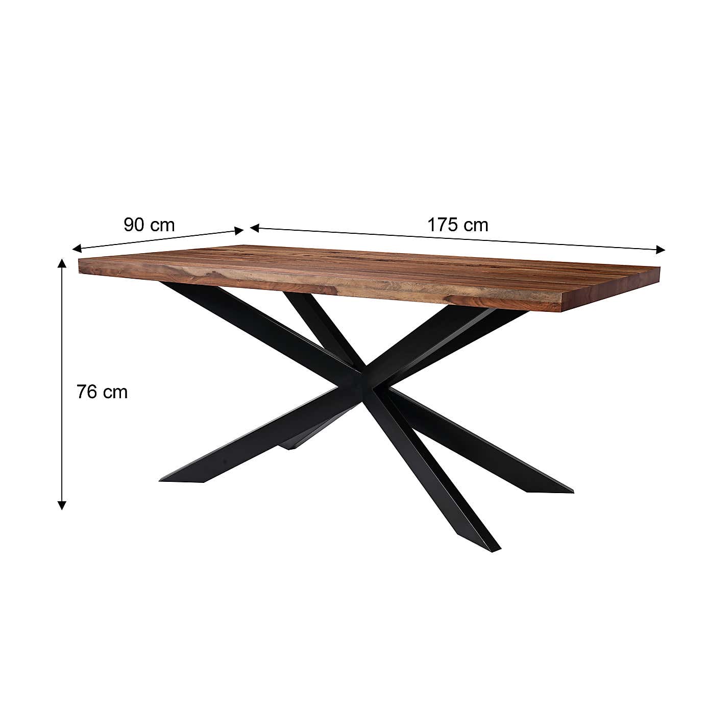 Indus Valley Logan 6 Seater Dining Table With 6 Faux Leather Chairs