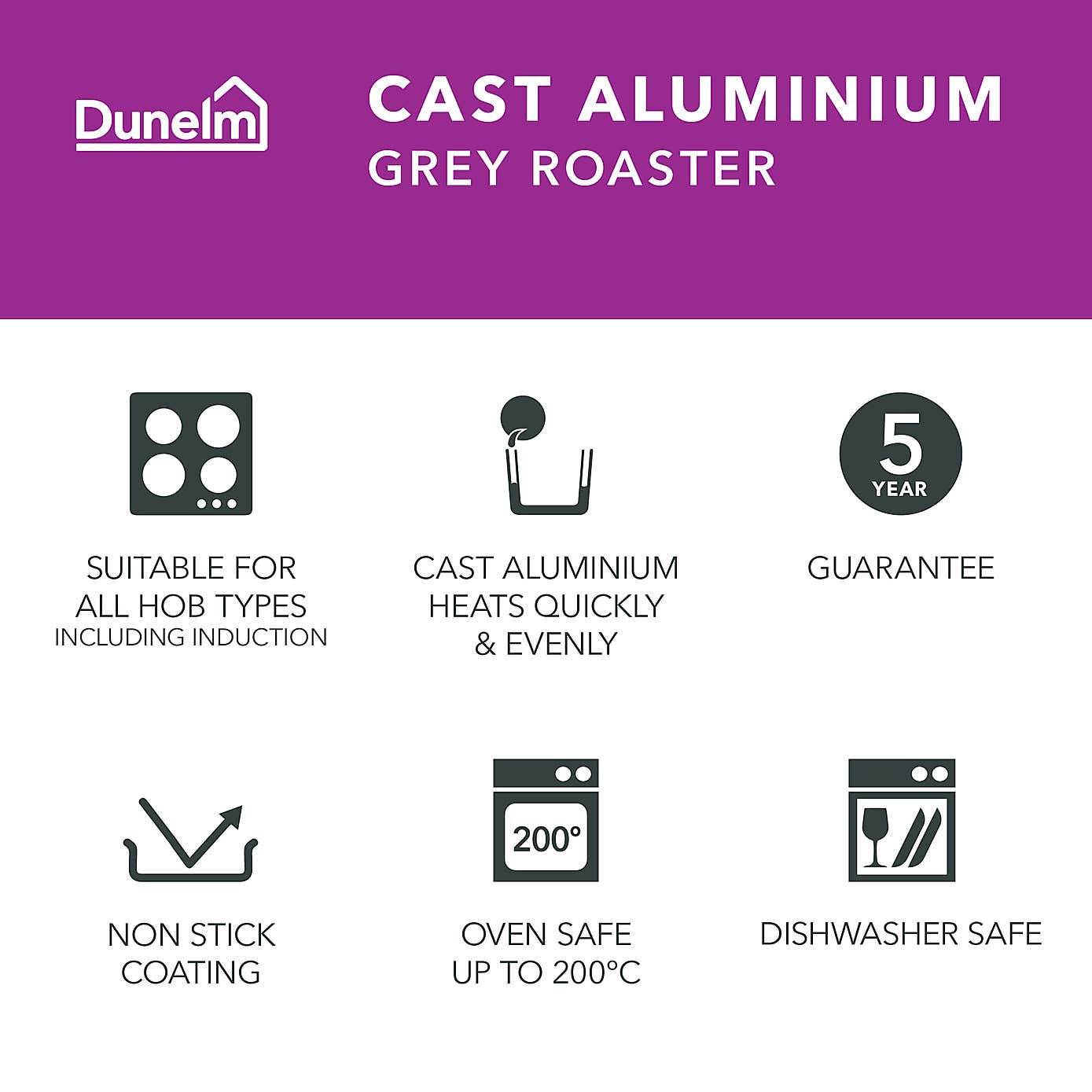 Cast Aluminium Grey Roasting Tray
