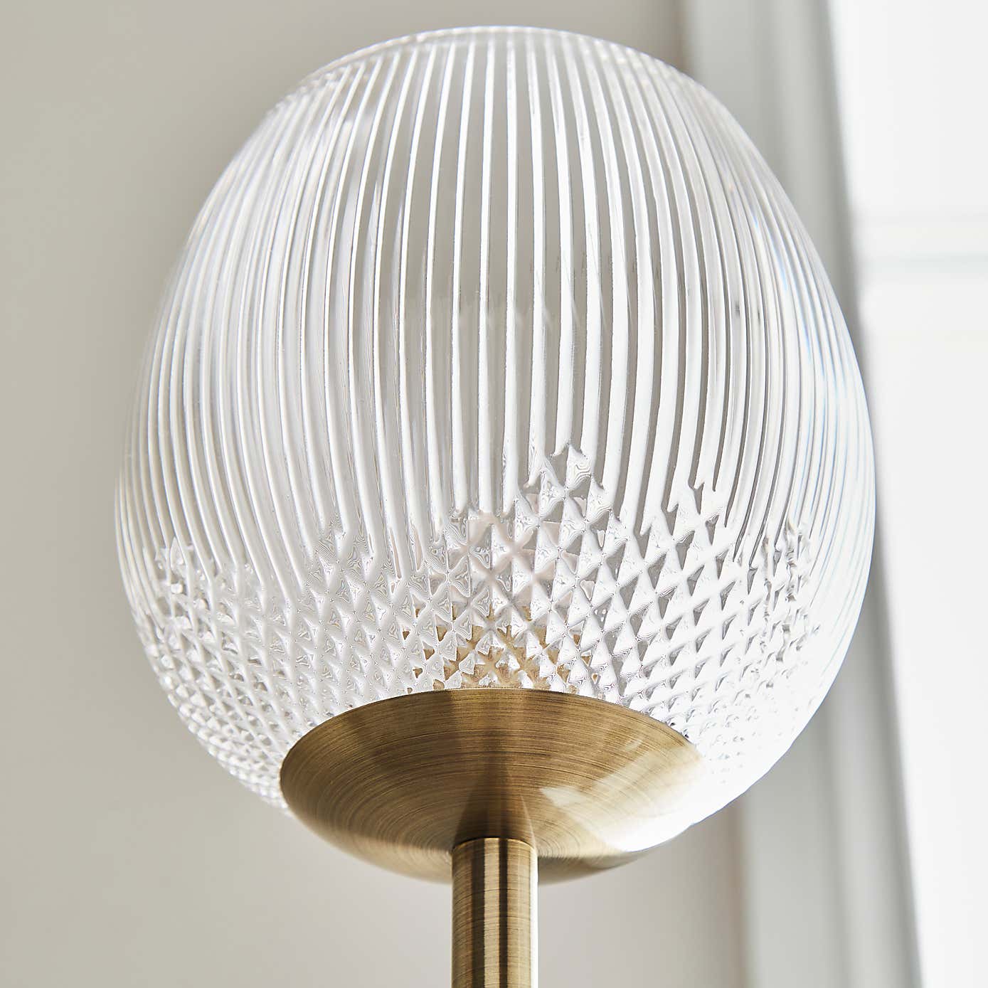 Cassia Pressed Glass Mother and Child Adjustable Floor Lamp