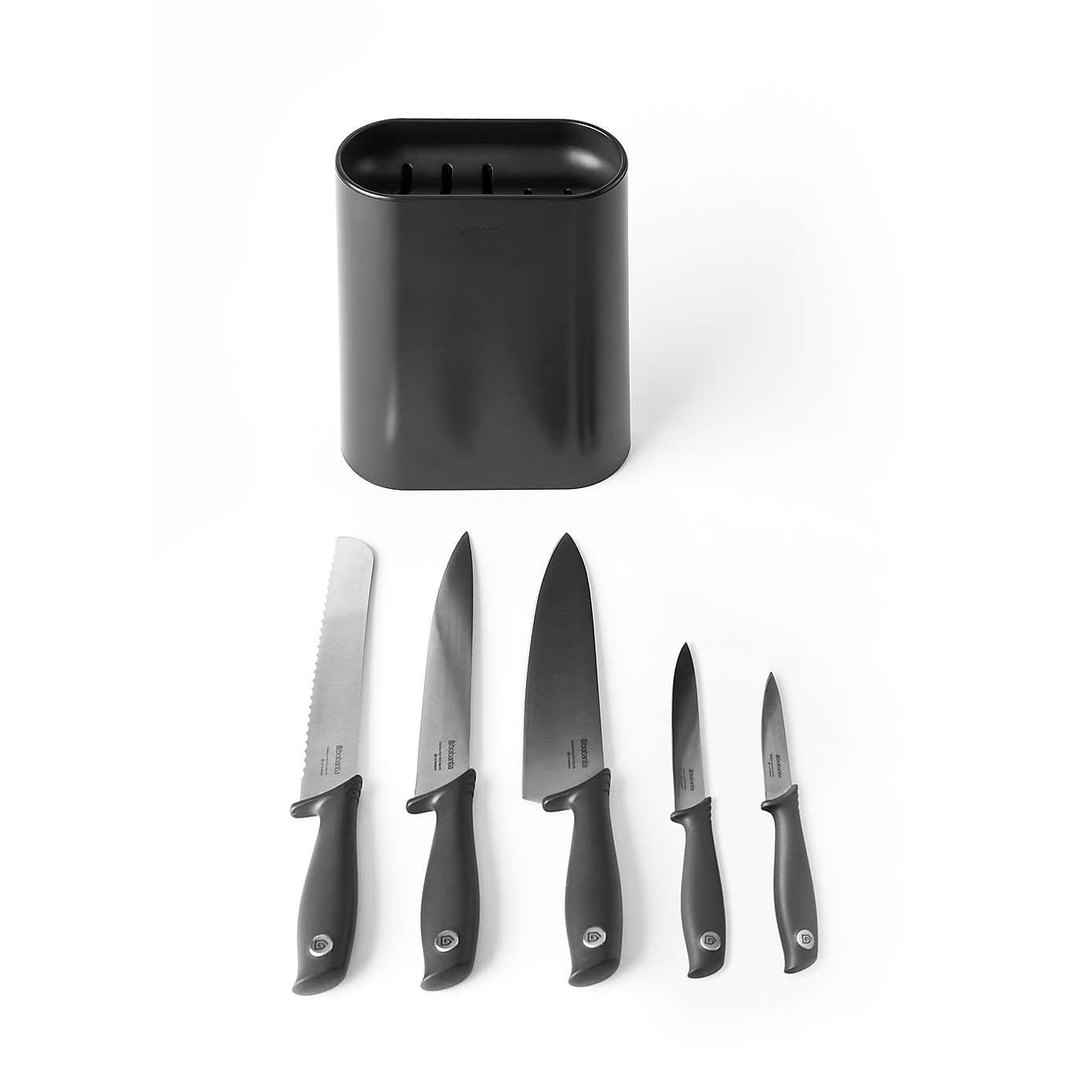 Brabantia Tasty+ Grey Knife Block Set