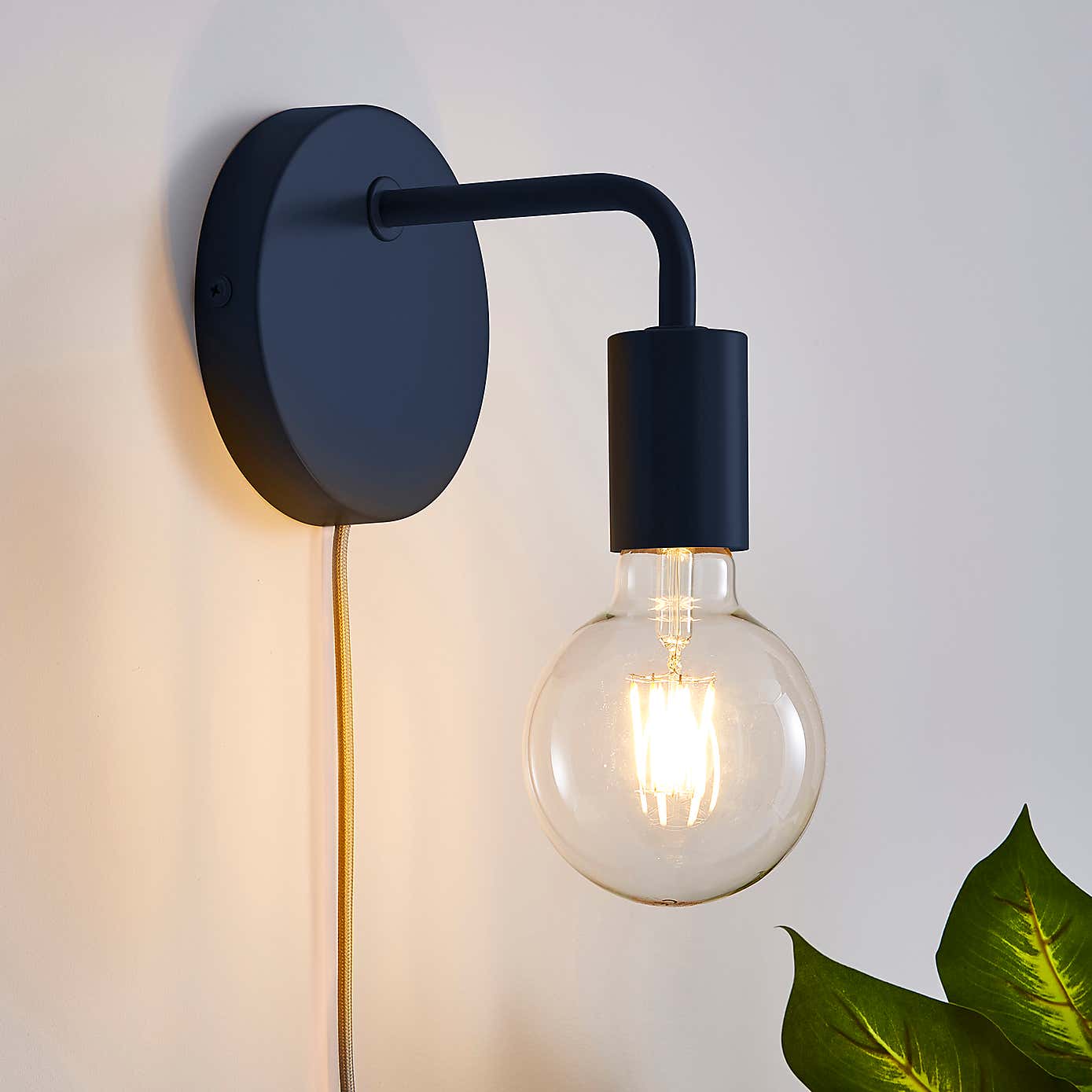 Grey Koppla Plug-in Wall Light