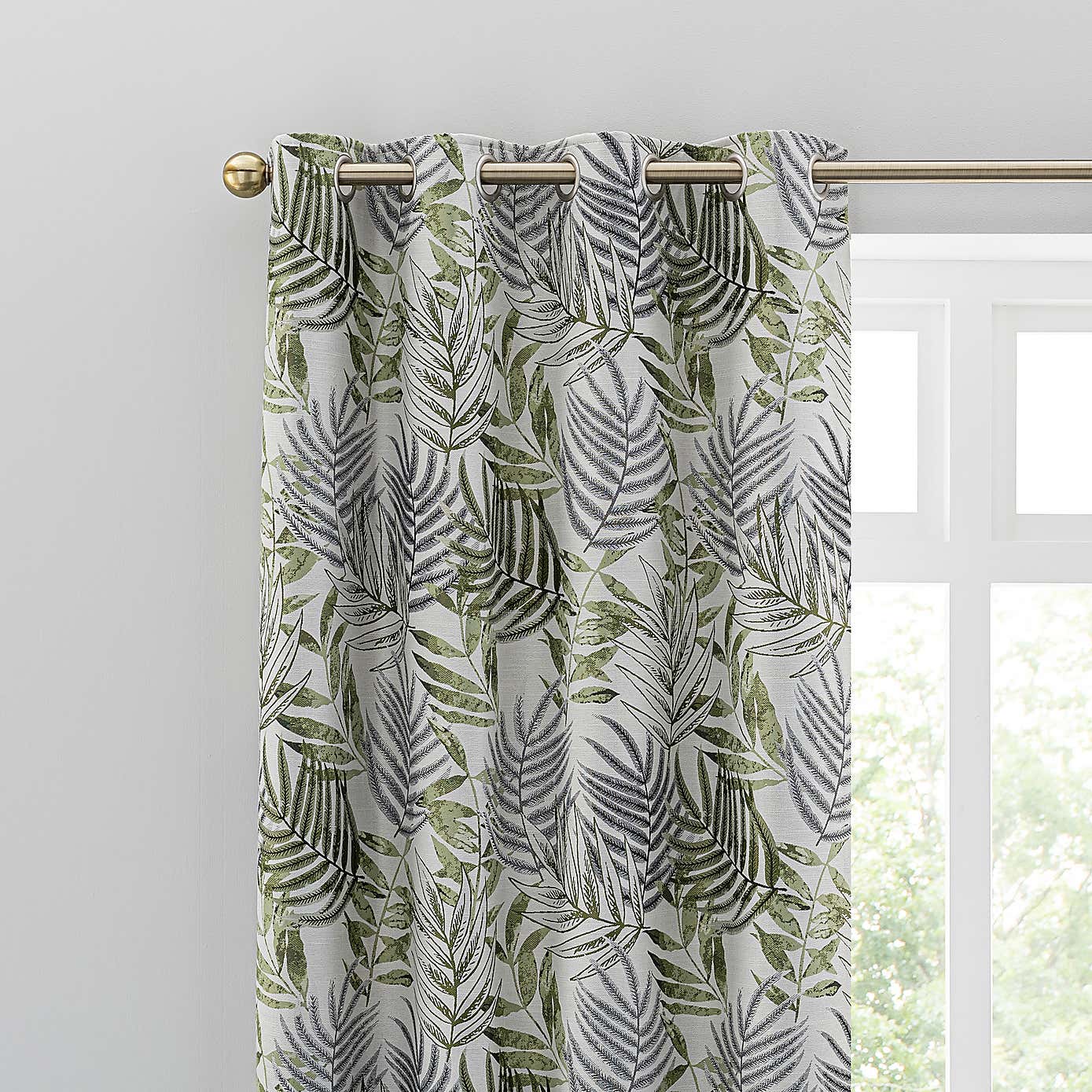 Leaf Jacquard Eyelet Curtains