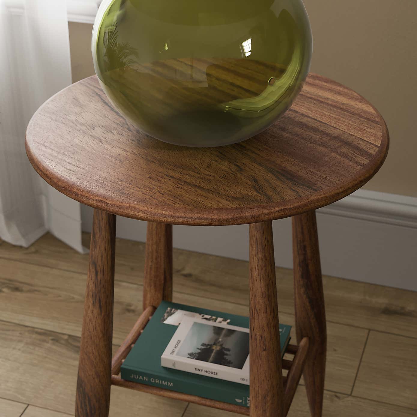 Haider Side Table, Acacia Wood