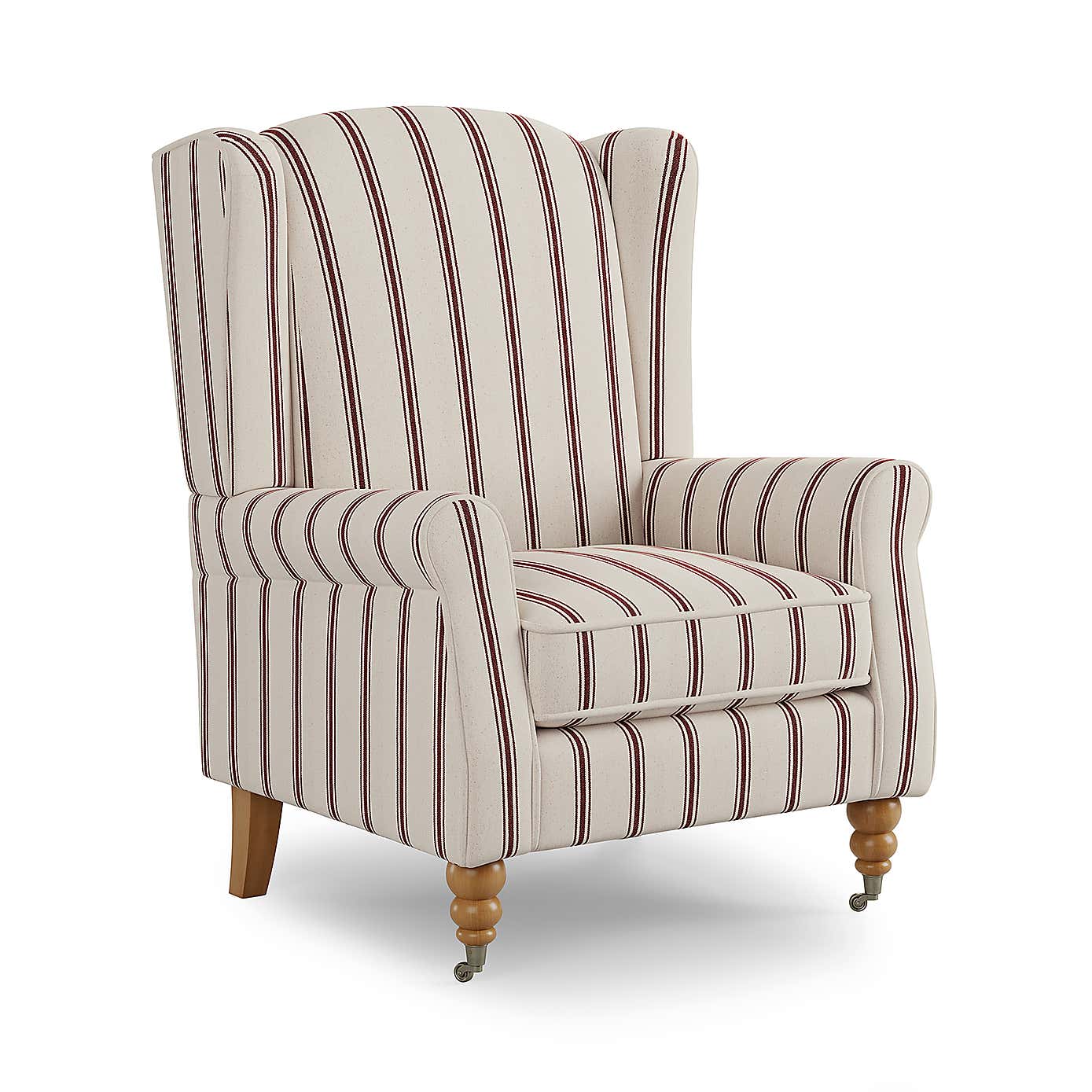 Oswald Grande Folkstone Stripe Wingback Armchair