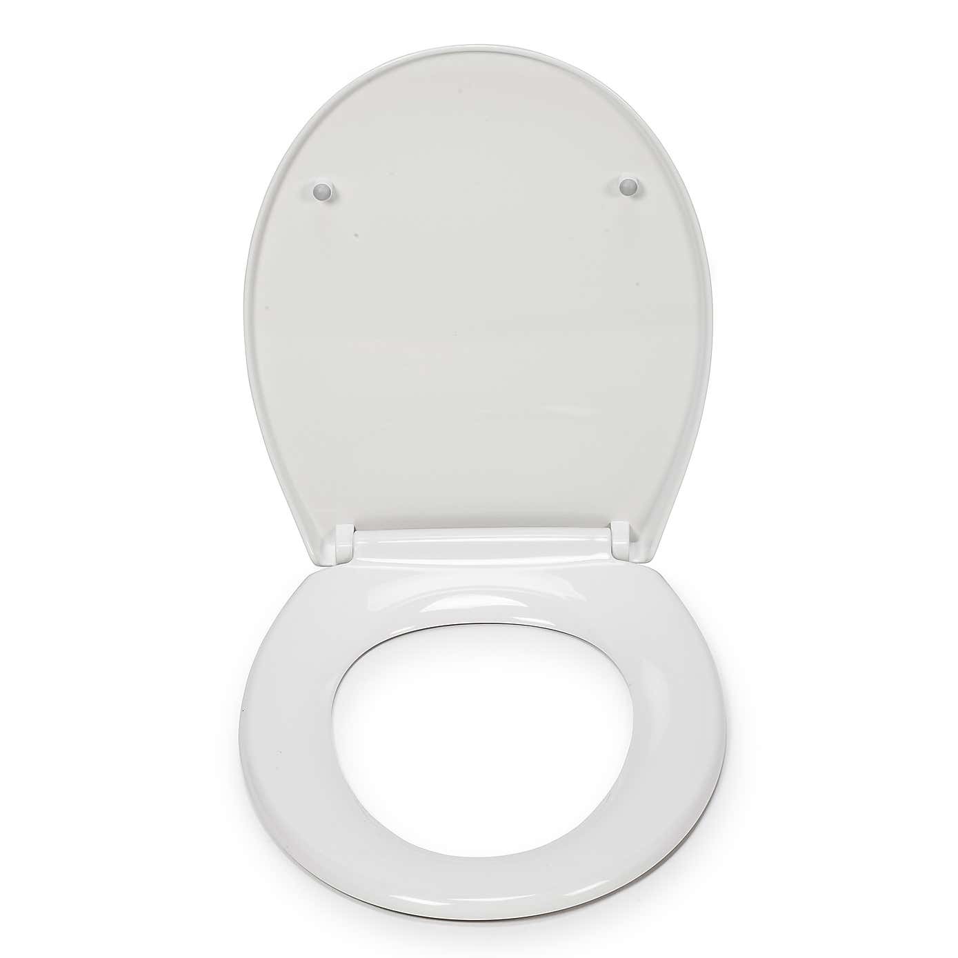 Croydex Corvo White Stick-n-Lock Oval Toilet Seat