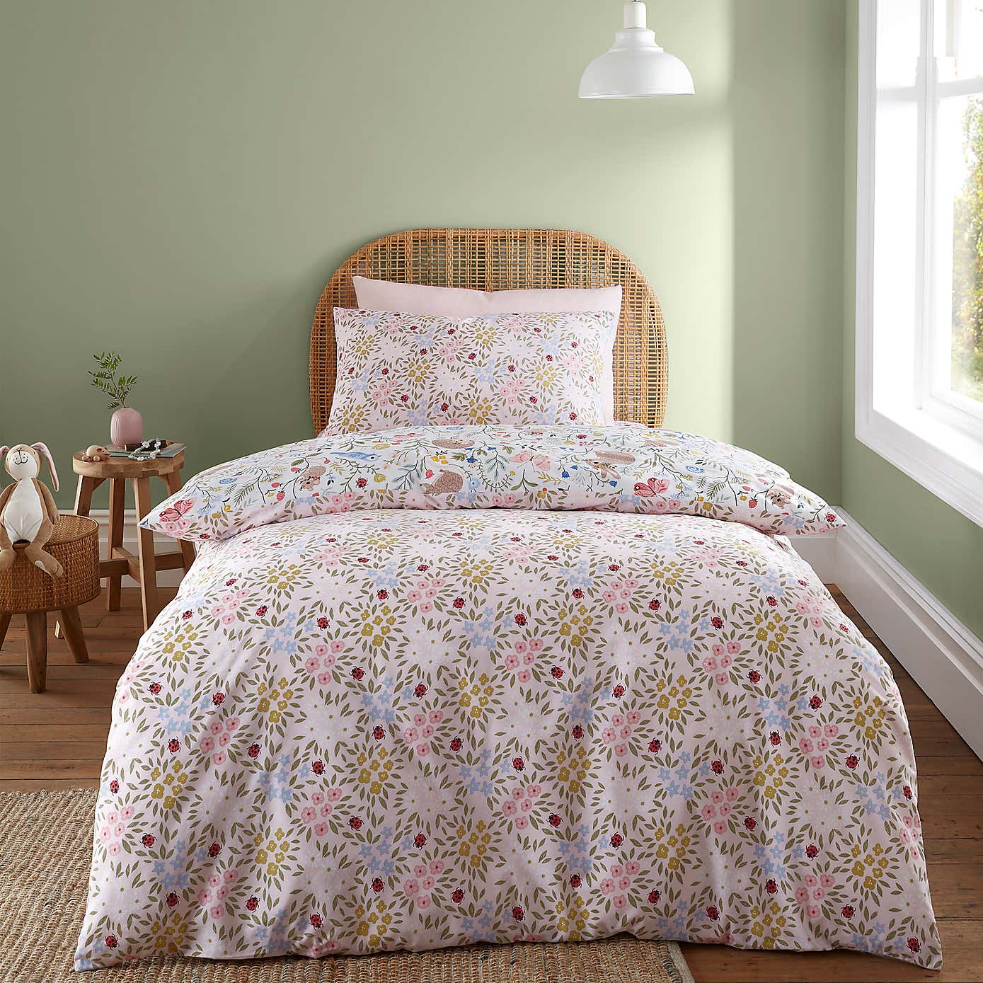 RHS Garden Animals Multicoloured Reversible Duvet Cover and Pillowcase Set