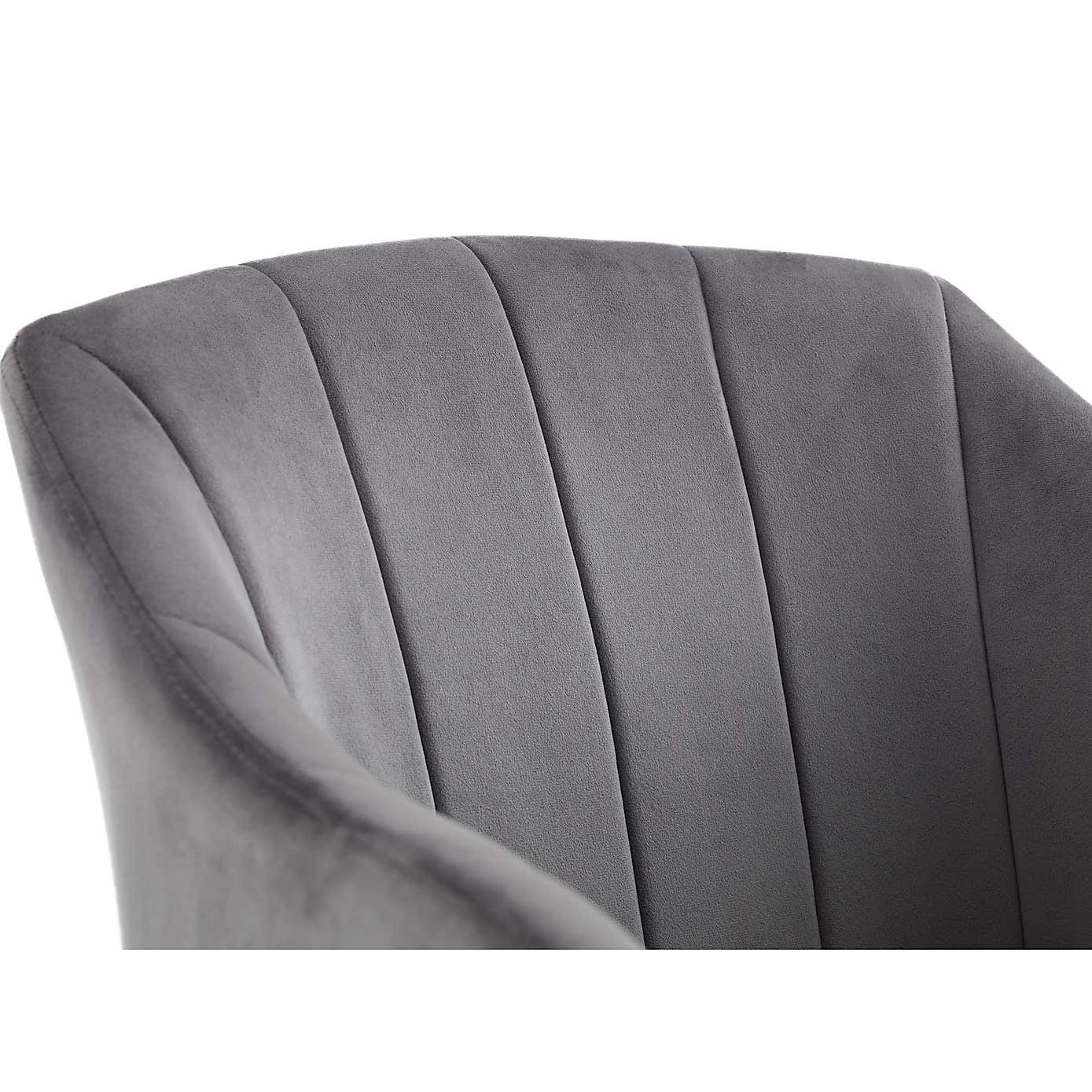 Hobart Set of 2 Scalloped Dining Chairs Grey