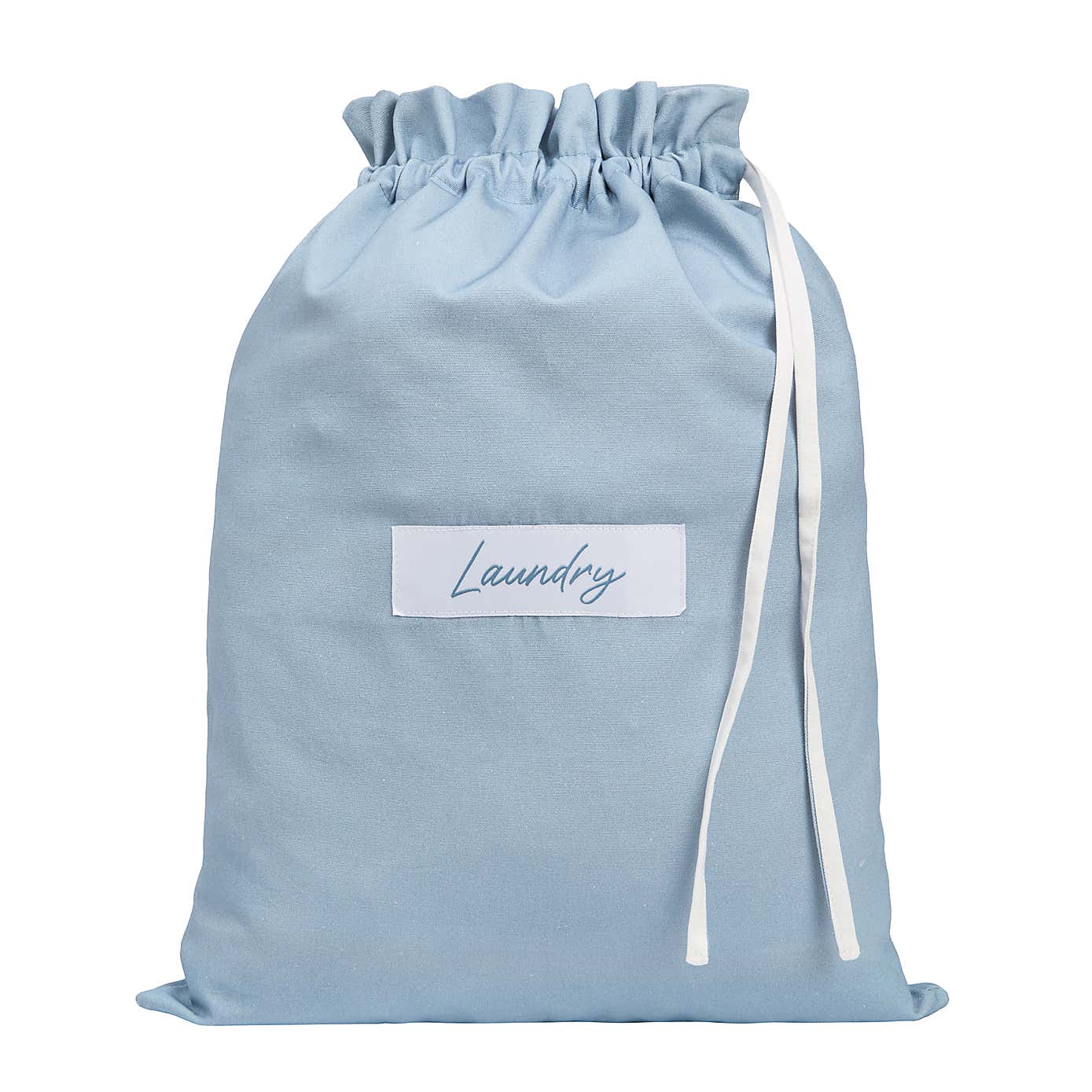 Set of 2 Stripe Laundry Bags Ashley Blue