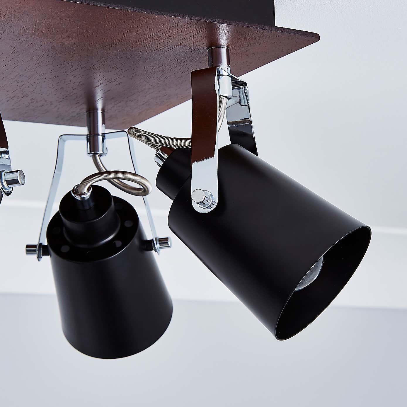 Johan 4 Light Black Spotlight