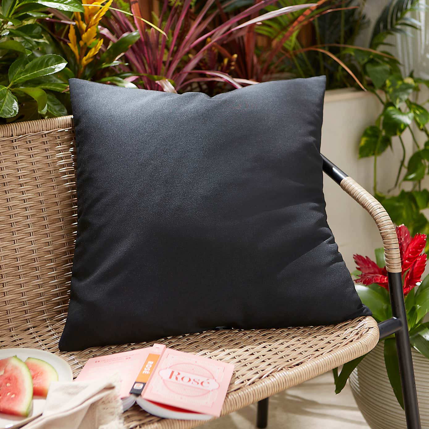 Water Resistant Plain Outdoor Square Cushion